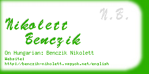 nikolett benczik business card